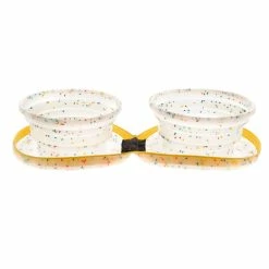 FERRIBIELLA SPA Ferribiella Ciotola Confetti Doppia Compact Pieghevole Da Viaggio Per Animali In Silicone Con Zip Chiusa Ø18x4cm 2x350ml