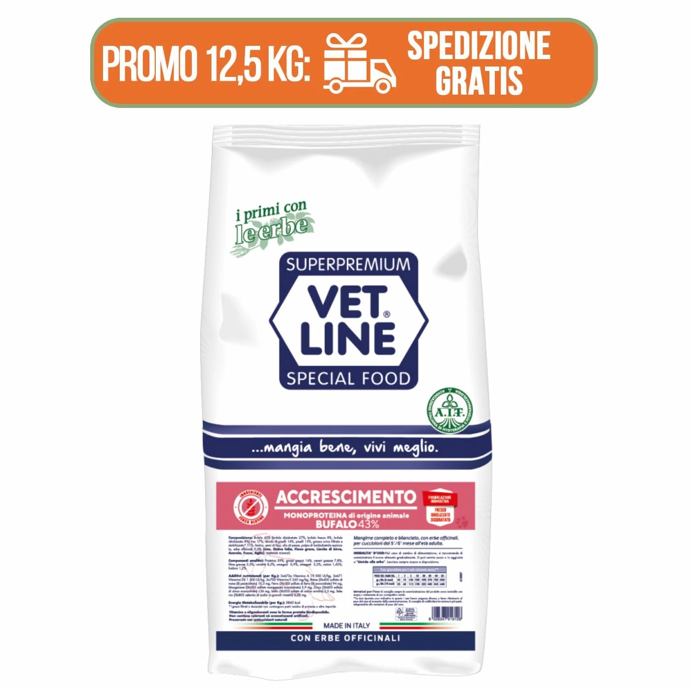Vet Line Accrescimento Bufalo Per Cuccioli Monoproteico VetLine 1 Vet Line Accrescimento Bufalo Per Cuccioli Monoproteico VetLine