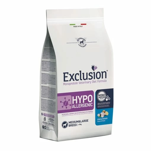 Exclusion Diet Hypoallergenic Medium Large Pesce E Patate Monoproteico Per Cani 2 Exclusion Diet Hypoallergenic Medium Large Pesce E Patate Monoproteico Per Cani -Vendite Alimenti per cani 8538 1