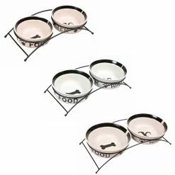 Trixie Set Di Ciotole In Ceramica Con Supporto Per Cani